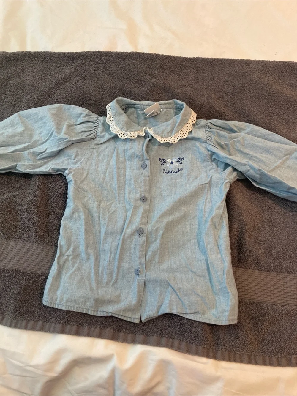 Blue OshKosh Lace-Collar Kids Shirt Jacket